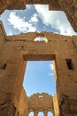 Ancient Greek Temple of Concordia in the Valley of the Temples of Agrigento, seen from inside in architectural details. Royalty Free Stock Photo