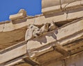 Ancient greek temple detail, horse head Royalty Free Stock Photo