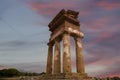 Ancient Greek Temple of the Dioscuri (V-VI century BC), Valley of the Temples, Agrigento, Sicily Royalty Free Stock Photo