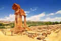 Ancient Greek Temple of the Dioscuri Valley of the Temples Agrigento Sicily, Italy Royalty Free Stock Photo