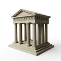 Ancient greek temple model with columns and pediment isolated on white background Royalty Free Stock Photo