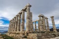 Ancient Greek temple of Poseidon at Cape Sounion in Greece Royalty Free Stock Photo