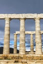 Ancient Greek temple of Poseidon at Cape Sounion in Greece Royalty Free Stock Photo