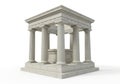 Ancient greek temple structure with columns and a central altar Royalty Free Stock Photo