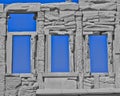 Ancient Greek temple wall and windows