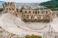 Ancient greek theater Odeon of Herodes Atticus in Athens Greece Royalty Free Stock Photo