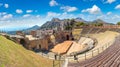 Ancient Greek theater in Taormina, Sicily Royalty Free Stock Photo