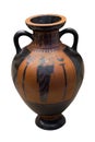 Ancient greek vase in black over red ceramic Royalty Free Stock Photo