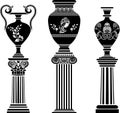 Ancient Greek vase on column Royalty Free Stock Photo
