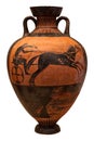 Ancient greek vase depicting a chariot