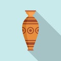 Ancient greek vase icon flat vector. Antique pottery Royalty Free Stock Photo