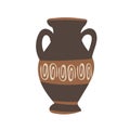 Ancient Greek vase. Pottery vector. Antique jug from Greece. Old clay amphora, pot, urn or jar for wine and olive oil Royalty Free Stock Photo