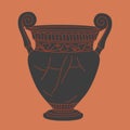 Ancient greek vase. Pottery vector illustration. Antique jug from Greece. Old clay amphora, pot, urn Royalty Free Stock Photo