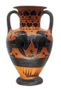 Ancient greek vase with two lions Royalty Free Stock Photo