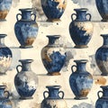 Ancient Greek Vases Seamless Pattern Royalty Free Stock Photo