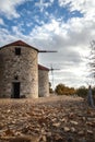 Ancient Greek windmills Melia Evros Greece Royalty Free Stock Photo