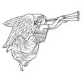 Ancient greek winged goddess illustration