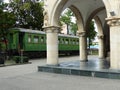 Ancient green wagon of the train of Joseph Stalin of Gori in Georgia.