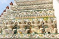 Ancient guardians at the temple of Wat Arun in Bangkok Royalty Free Stock Photo