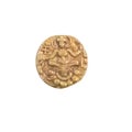 Ancient India Gupta Dynasty Gold Coin Seated Goddess Royalty Free Stock Photo