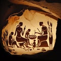 Ancient Hand Painted Cave Art, Generative Ai