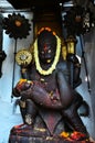 Ancient Hanuman idol deity angel statue at antique building Hanuman Dhoka Royal Palace at Basantapur Katmandu for nepali people Royalty Free Stock Photo