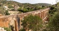 Ancient Haroune aqueduct near the archeological Roman city of Volubilis in Morocco