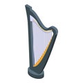 Ancient harp icon, isometric style