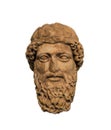 Ancient head of a bearded god, representing Zeus or Hermes Royalty Free Stock Photo