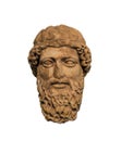 Ancient head of a bearded god, representing Zeus or Hermes