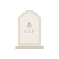 Ancient Headstone Flat design vector illustration. Vector flat style illustration gravestone with text R.I.P Tombstone icon