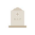 Ancient Headstone Flat design vector illustration. Vector flat style illustration gravestone with text R.I.P Tombstone icon