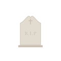 Ancient Headstone Flat design vector illustration. Vector flat style illustration gravestone with text R.I.P Tombstone icon