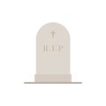 Ancient Headstone Flat design vector illustration. Vector flat style illustration gravestone with text R.I.P Tombstone icon