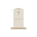 Ancient Headstone Flat design vector illustration. Vector flat style illustration gravestone with text R.I.P Tombstone icon