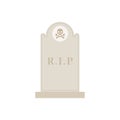 Ancient Headstone Flat design vector illustration. Vector flat style illustration gravestone with text R.I.P Tombstone icon