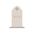 Ancient Headstone Flat design vector illustration. Vector flat style illustration gravestone with text R.I.P Tombstone icon