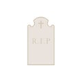 Ancient Headstone Flat design vector illustration. Vector flat style illustration gravestone with text R.I.P Tombstone icon