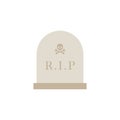 Ancient Headstone Flat design vector illustration. Vector flat style illustration gravestone with text R.I.P Tombstone icon