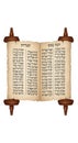 Ancient Hebrew Scroll with Scriptural Texts Royalty Free Stock Photo