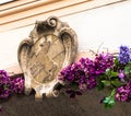 Ancient heraldic coat of arms on one old building