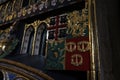 Ancient heraldic decorations in Westminster Abbey, London