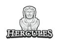 Ancient Hercules Statue Color Logo Illustration Design