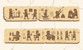 Ancient hieroglyphic artifacts that tell about ancient human culture vector illustration