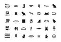 Ancient hieroglyphic symbols. Egyptian hieroglyph signs, old manuscript symbolic inscription decorative lettering Egypt