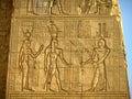 Ancient hieroglyphics on the wall of Kom Ombo temple Royalty Free Stock Photo