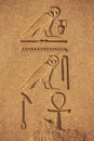 Ancient hieroglyphics on the walls of Karnak temple complex, Lux Royalty Free Stock Photo