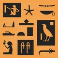 Ancient Hieroglyphs old civilization print vector