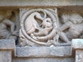 Ancient hindu sculptures - Bird in a nest Royalty Free Stock Photo