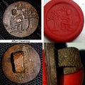 Ancient Hindu Seal with king Vishakha and tree